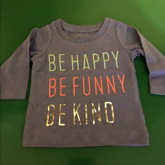 Carter’s 3 Month Long Sleeve Tee Be Kind Happy Fun - Picture 1 of 3